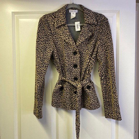 New with tags leopard print belted jacket. Beautiful material. - Picture 1 of 3